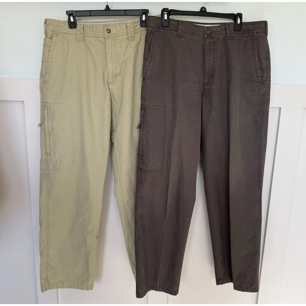 Columbia Set Of 2 River Lodge cargo pants Men's 36x32 Khaki Gray Hunting Outdoor